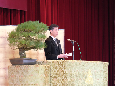 青柳徹校長による式辞
