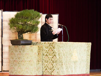 全日制卒業生 本間海渡による答辞