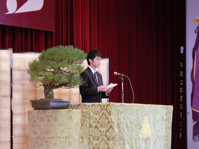 定時制卒業生 櫻田雅倫による答辞